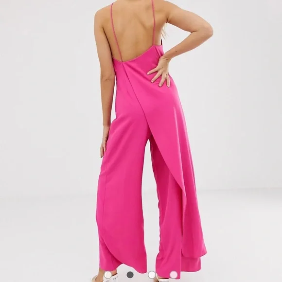 ASOS DESIGN cross front jumpsuit with drape - Picture 3 of 4